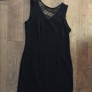 Black Classic style dress Lace front cleavage sz 8
